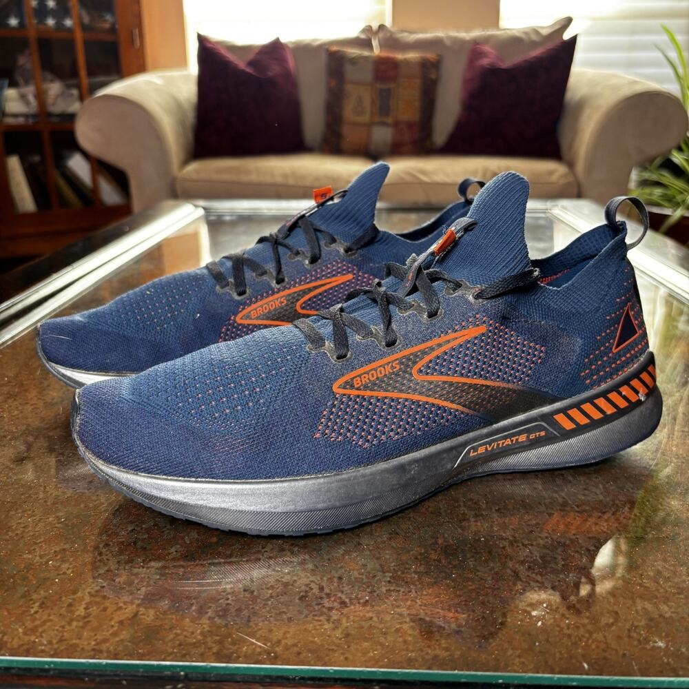Brooks Levitate Stealthfit GTS 5 Shoes Mens 10.5 Blue Road Running Gym Sneakers